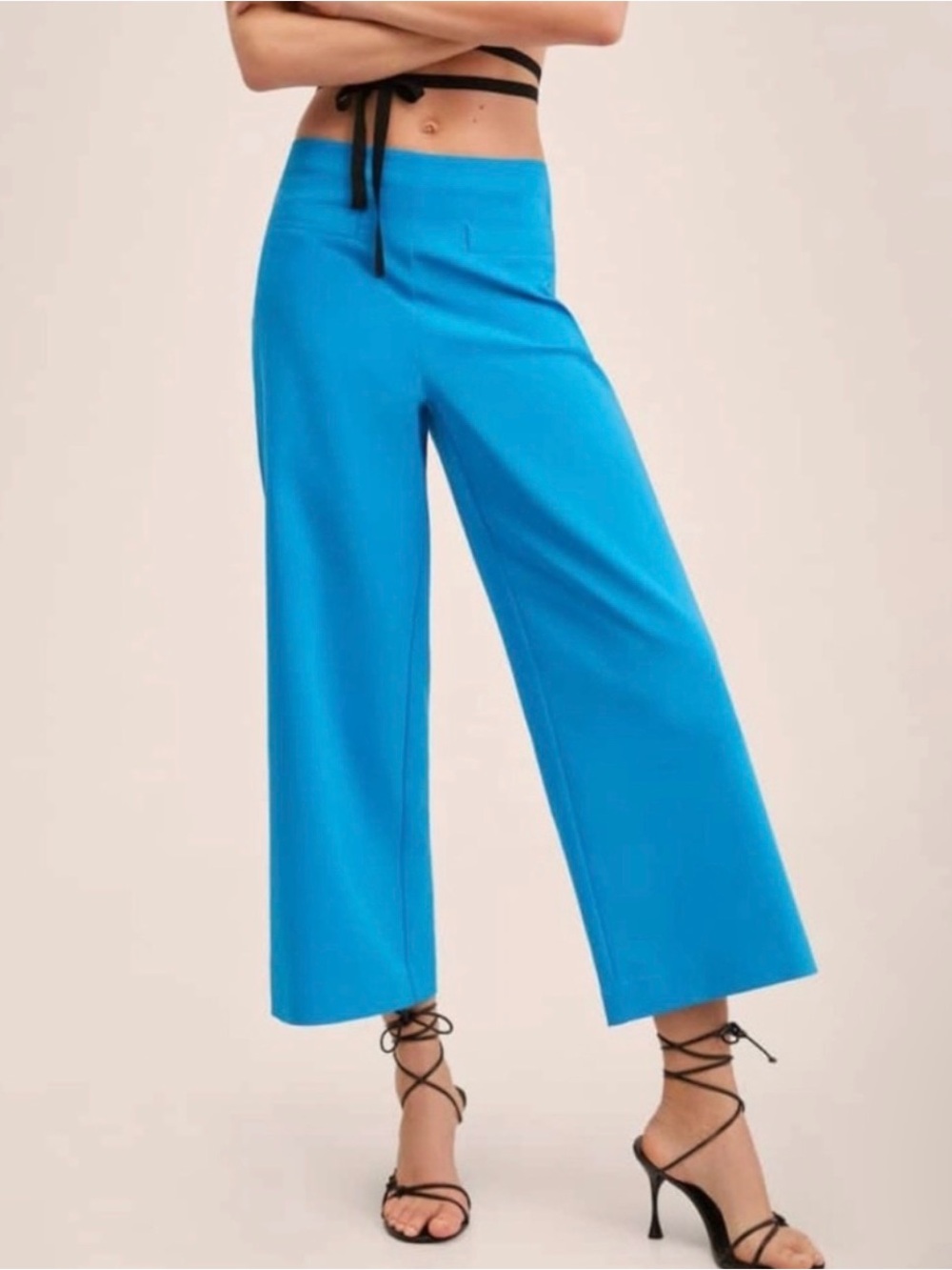 Mango Cropped Wide Leg Pants Like New
